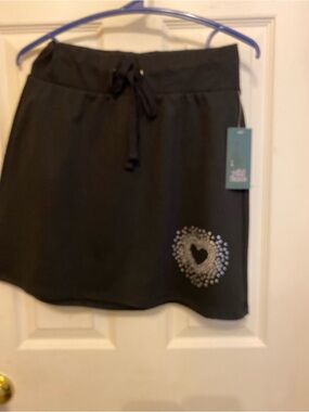 wild fable Black Mini Skirt with Rhinestone Heart